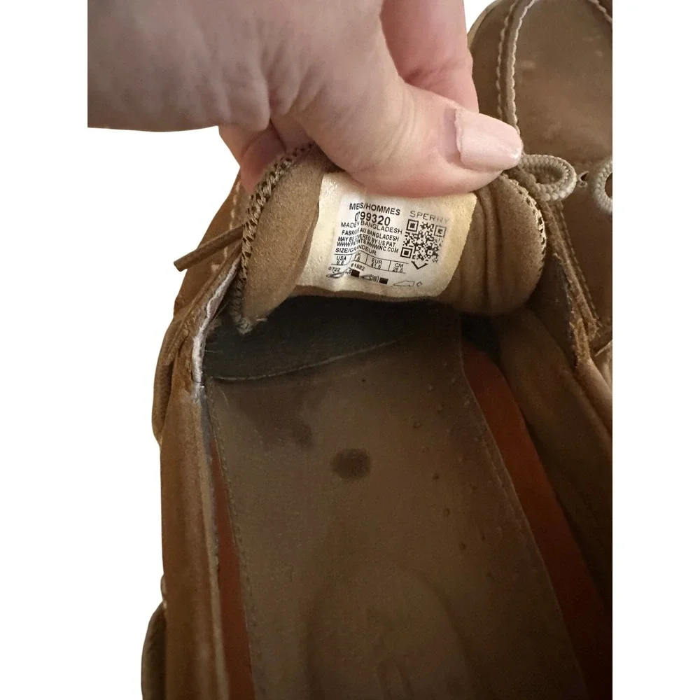 Sperry‎ Top-Sider Mens Tan Leather Mesh Boat Shoes Loafers Nautical Classic